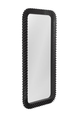 Basset Mirror Kindlow Floor Mirror - Elegant Layered Wood Frame With Soft Rounded Corners For Modern Interiors Black Mango Wood,Glass,Mdf M5210