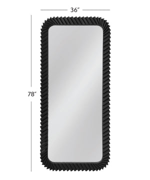 Basset Mirror Kindlow Floor Mirror - Elegant Layered Wood Frame With Soft Rounded Corners For Modern Interiors Black Mango Wood,Glass,Mdf M5210