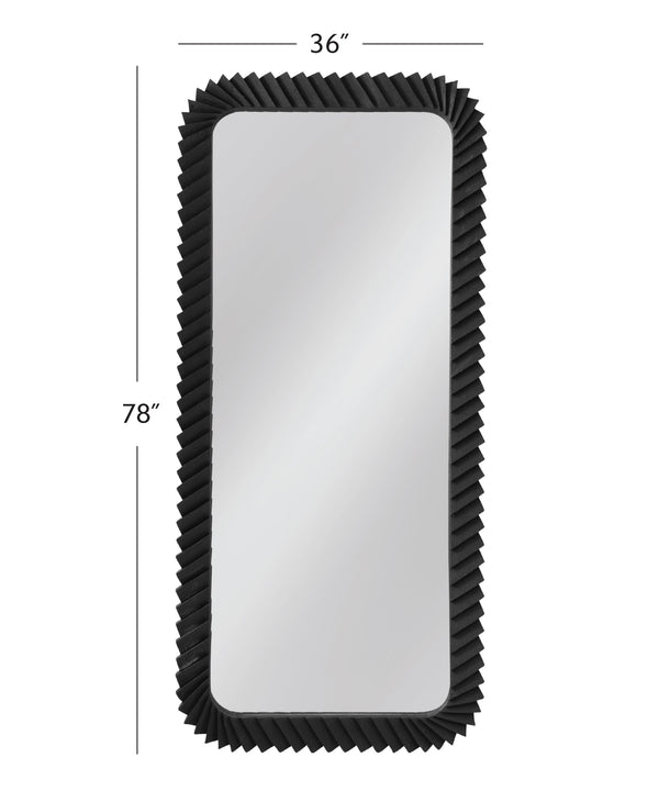 Basset Mirror Kindlow Floor Mirror - Elegant Layered Wood Frame With Soft Rounded Corners For Modern Interiors Black Mango Wood,Glass,Mdf M5210