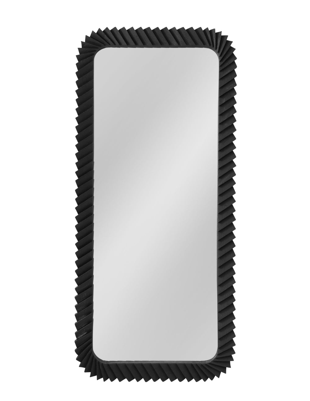 Basset Mirror Kindlow Floor Mirror - Elegant Layered Wood Frame With Soft Rounded Corners For Modern Interiors Black Mango Wood,Glass,Mdf M5210