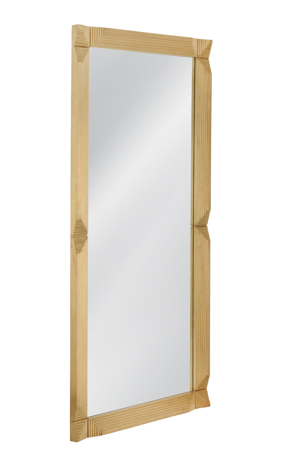 Basset Mirror Mellstock Floor Mirror - Elegant Gold Art Deco Frame, Modern Design For Stylish Home Decor & Functionality Gold Brass Cladding,Mdf,Mirror M5212