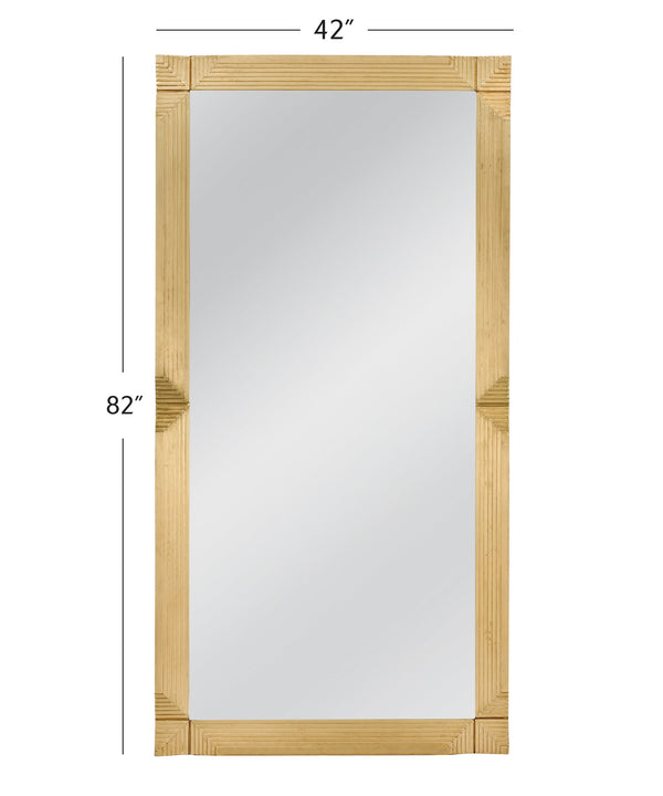 Basset Mirror Mellstock Floor Mirror - Elegant Gold Art Deco Frame, Modern Design For Stylish Home Decor & Functionality Gold Brass Cladding,Mdf,Mirror M5212