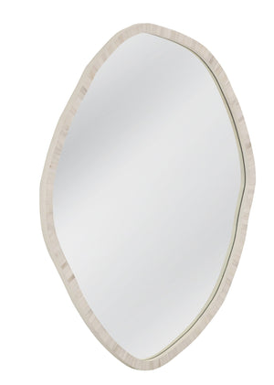 Basset Mirror Tylerton Wall Mirror - Organic-shaped Bone & Resin Frame In Soft Cream For Modern Coastal Elegance Cream Bone,Mdf,Glass M5216