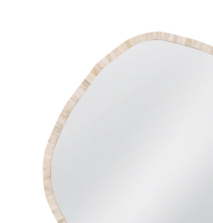 Basset Mirror Tylerton Wall Mirror - Organic-shaped Bone & Resin Frame In Soft Cream For Modern Coastal Elegance Cream Bone,Mdf,Glass M5216