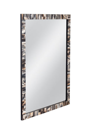 Basset Mirror Kervo Wall Mirror - Contemporary Black & Cream Design With Rectangular Shape For Stylish Home Decor Black Resin,Mirror,Mdf M5218