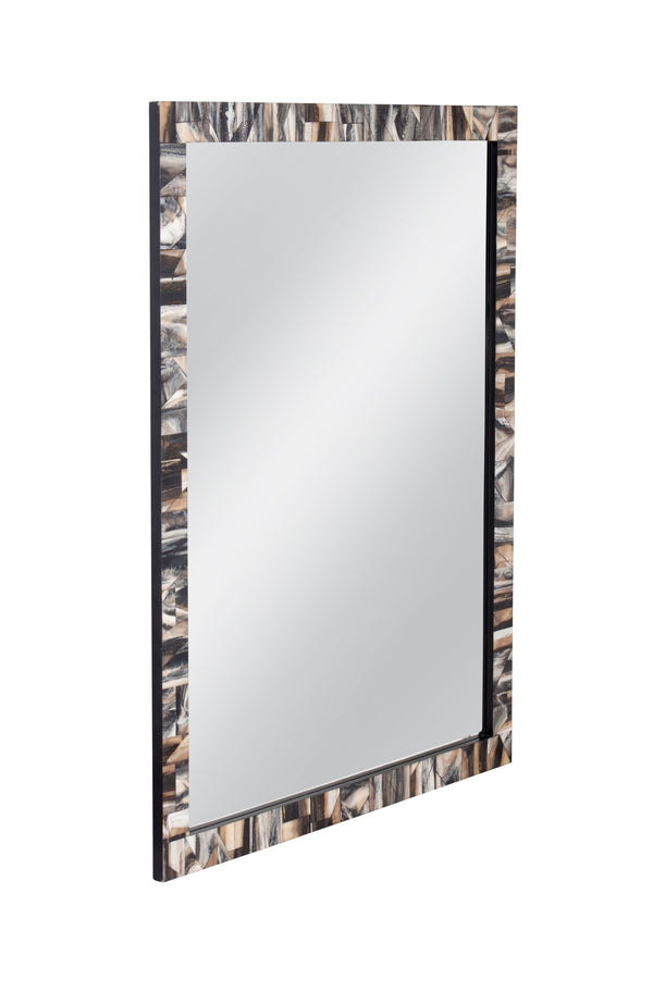 Basset Mirror Kervo Wall Mirror - Contemporary Black & Cream Design With Rectangular Shape For Stylish Home Decor Black Resin,Mirror,Mdf M5218