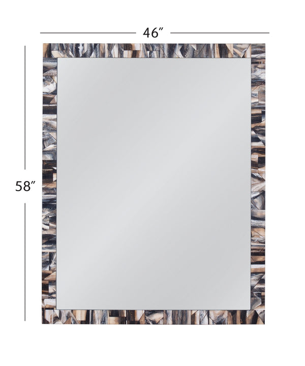Basset Mirror Kervo Wall Mirror - Contemporary Black & Cream Design With Rectangular Shape For Stylish Home Decor Black Resin,Mirror,Mdf M5218