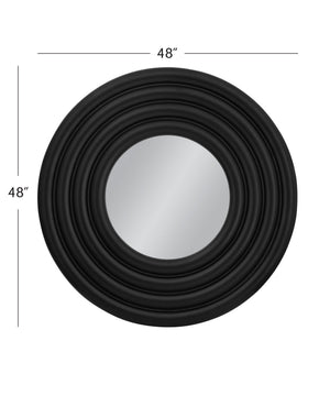 Basset Mirror Centauri Round Wall Mirror - Modern Matte Black Frame For Contemporary Home Decor & Unique Style Black Resin,Mirror,Mdf M5219