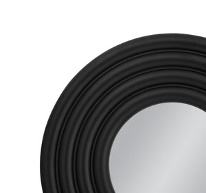 Basset Mirror Centauri Round Wall Mirror - Modern Matte Black Frame For Contemporary Home Decor & Unique Style Black Resin,Mirror,Mdf M5219