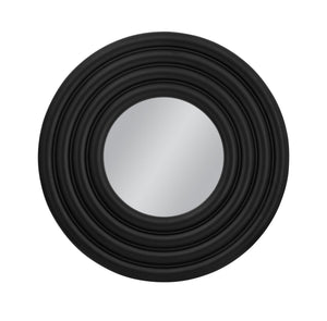 Basset Mirror Centauri Round Wall Mirror - Modern Matte Black Frame For Contemporary Home Decor & Unique Style Black Resin,Mirror,Mdf M5219