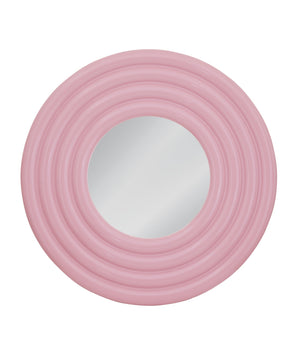 Basset Mirror Rigel Wall Mirror - Funky Round Design With Glossy Pink Finish For A Modern Home Decor Statement Piece Pink Resin,Mirror,Mdf M5220