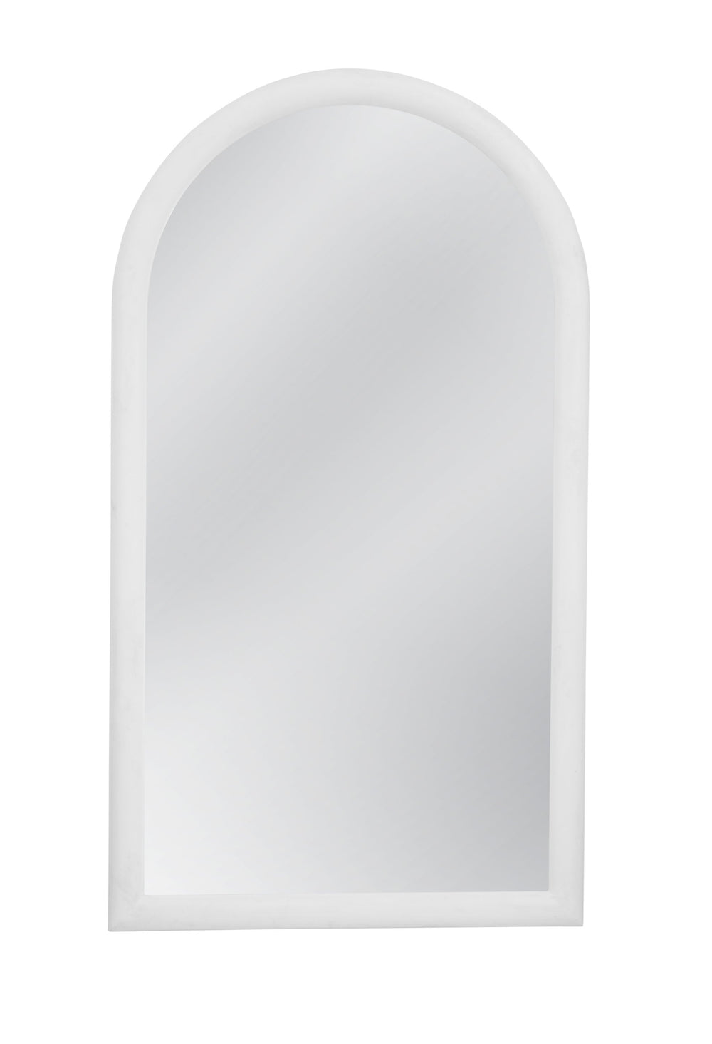 Basset Mirror Vega Floor Mirror - Contemporary Arched Design With Matte White Finish For A Modern Home Aesthetic White Resin,Mirror,Mdf M5221