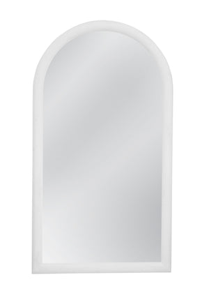 Basset Mirror Vega Floor Mirror - Contemporary Arched Design With Matte White Finish For A Modern Home Aesthetic White Resin,Mirror,Mdf M5221