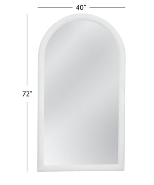 Basset Mirror Vega Floor Mirror - Contemporary Arched Design With Matte White Finish For A Modern Home Aesthetic White Resin,Mirror,Mdf M5221