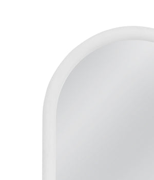 Basset Mirror Vega Floor Mirror - Contemporary Arched Design With Matte White Finish For A Modern Home Aesthetic White Resin,Mirror,Mdf M5221