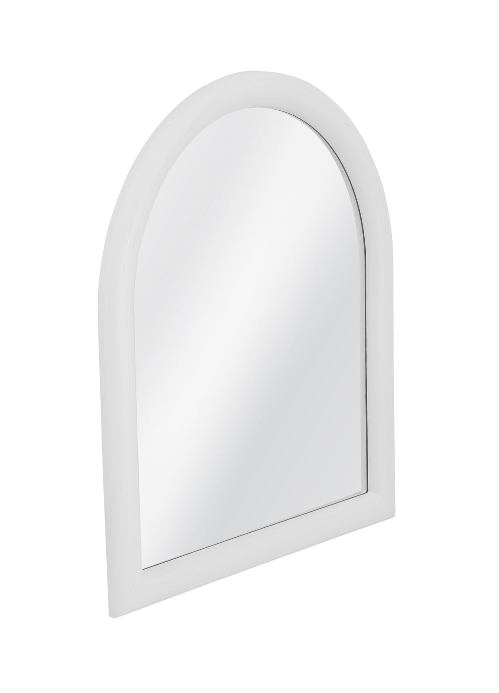 Basset Mirror White Round Wall Mirror With Inverted Curved Frame – Modern Elegance For Any Room Decor White Resin,Mirror,Mdf M5222