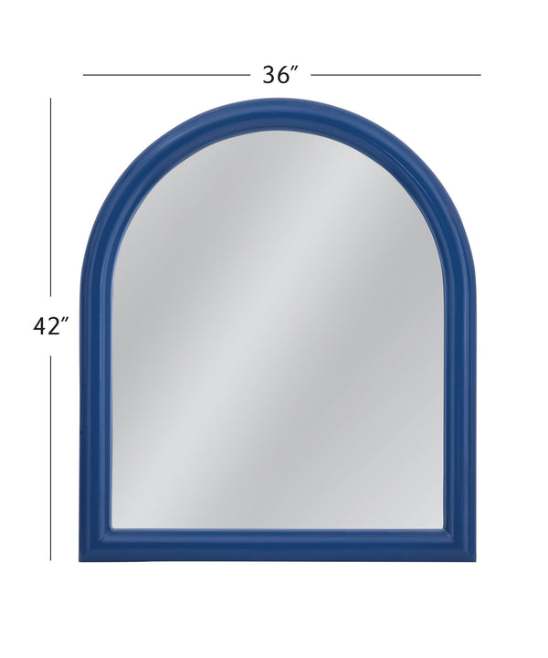 Basset Mirror Blue Vega Wall Mirror - Contemporary Arched Design With Matte Finish For Modern Home Decor Style Blue Resin,Mirror,Mdf M5223