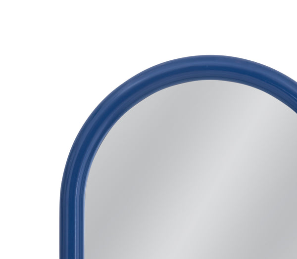 Basset Mirror Blue Vega Wall Mirror - Contemporary Arched Design With Matte Finish For Modern Home Decor Style Blue Resin,Mirror,Mdf M5223