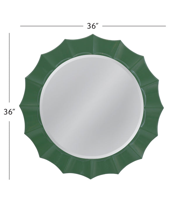 Basset Mirror Green Altair Wall Mirror - Striking Round Design With Curved Frame, Bold Modern Flair For Any Space Green Resin,Mirror,Mdf M5225b