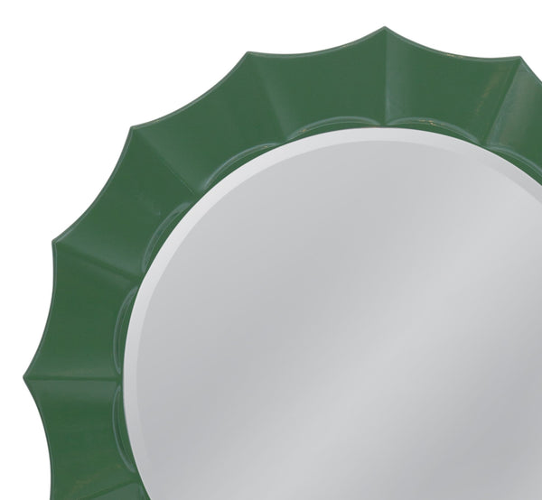 Basset Mirror Green Altair Wall Mirror - Striking Round Design With Curved Frame, Bold Modern Flair For Any Space Green Resin,Mirror,Mdf M5225b