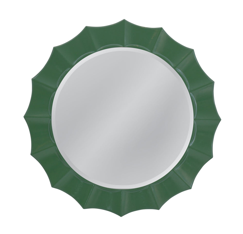 Basset Mirror Green Altair Wall Mirror - Striking Round Design With Curved Frame, Bold Modern Flair For Any Space Green Resin,Mirror,Mdf M5225b
