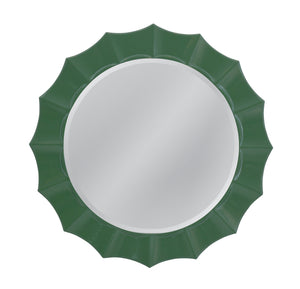 Basset Mirror Green Altair Wall Mirror - Striking Round Design With Curved Frame, Bold Modern Flair For Any Space Green Resin,Mirror,Mdf M5225b