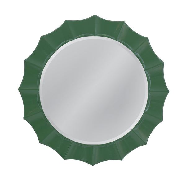 Basset Mirror Green Altair Wall Mirror - Striking Round Design With Curved Frame, Bold Modern Flair For Any Space Green Resin,Mirror,Mdf M5225b