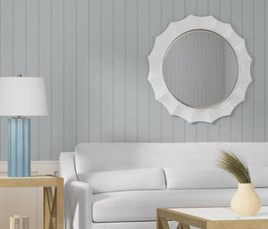 Basset Mirror White Round Wall Mirror With Inverted Curved Frame – Modern Elegance For Any Room Decor White Resin,Mirror,Mdf M5226b