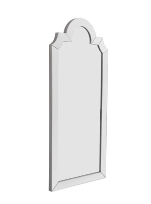 Basset Mirror Spica Floor Mirror With Arched Champagne Silver Frame - Elevate Your Space With Modern Glamour Silver Mirror,Mdf M5227