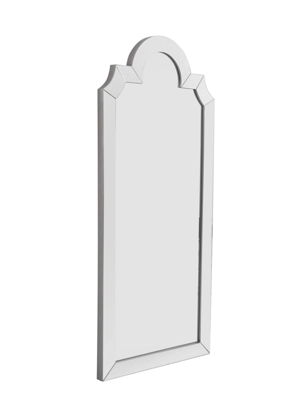 Basset Mirror Spica Floor Mirror With Arched Champagne Silver Frame - Elevate Your Space With Modern Glamour Silver Mirror,Mdf M5227