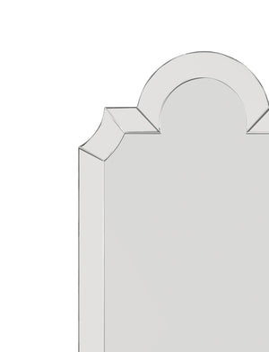 Basset Mirror Spica Floor Mirror With Arched Champagne Silver Frame - Elevate Your Space With Modern Glamour Silver Mirror,Mdf M5227