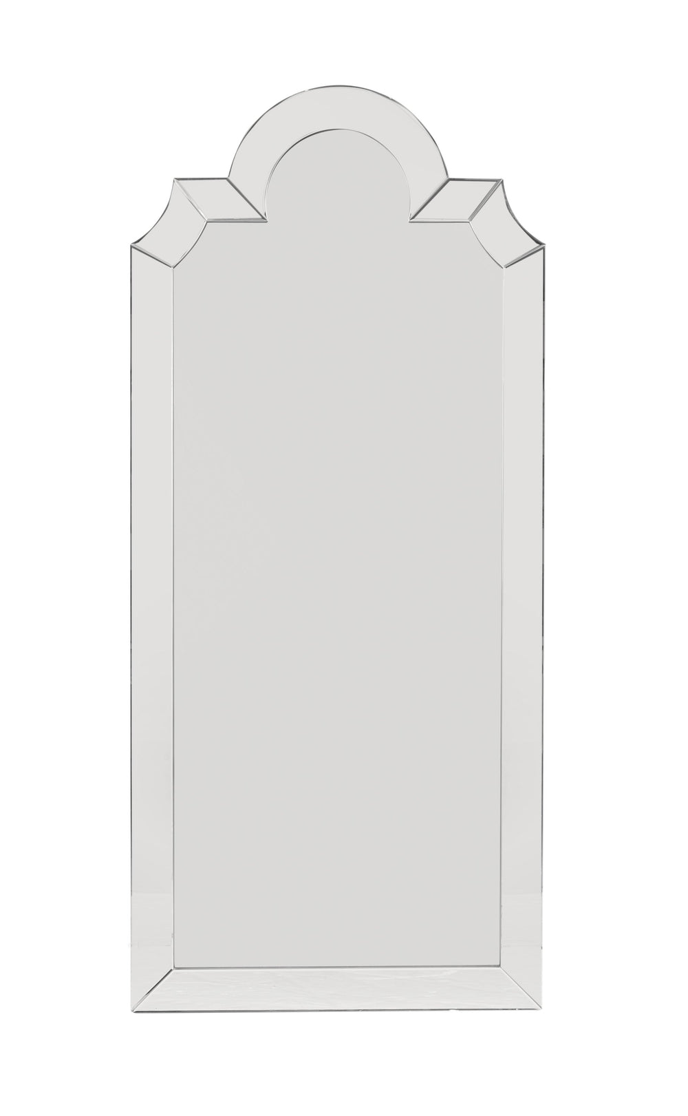 Basset Mirror Spica Floor Mirror With Arched Champagne Silver Frame - Elevate Your Space With Modern Glamour Silver Mirror,Mdf M5227