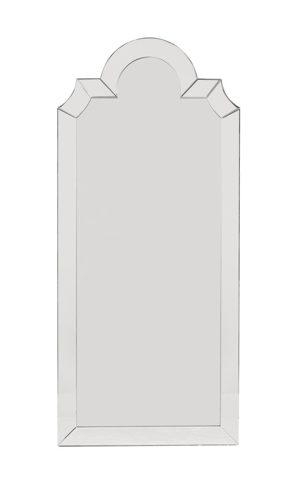 Basset Mirror Spica Floor Mirror With Arched Champagne Silver Frame - Elevate Your Space With Modern Glamour Silver Mirror,Mdf M5227