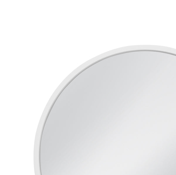 Basset Mirror Cyprus Wall Mirror – Sleek Round Design With White Resin Frame For A Modern Home Decor Accent White Resin,Mirror,Mdf M5238