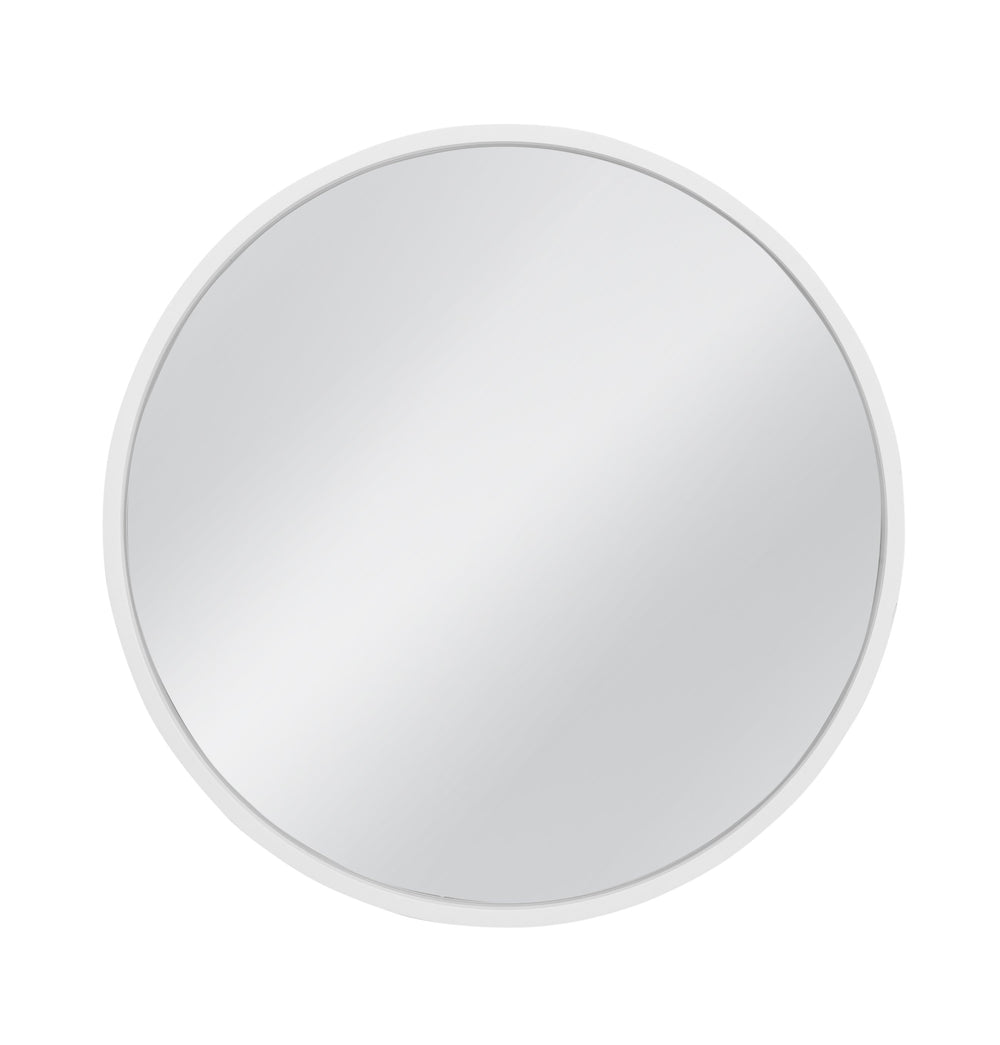Basset Mirror Cyprus Wall Mirror – Sleek Round Design With White Resin Frame For A Modern Home Decor Accent White Resin,Mirror,Mdf M5238