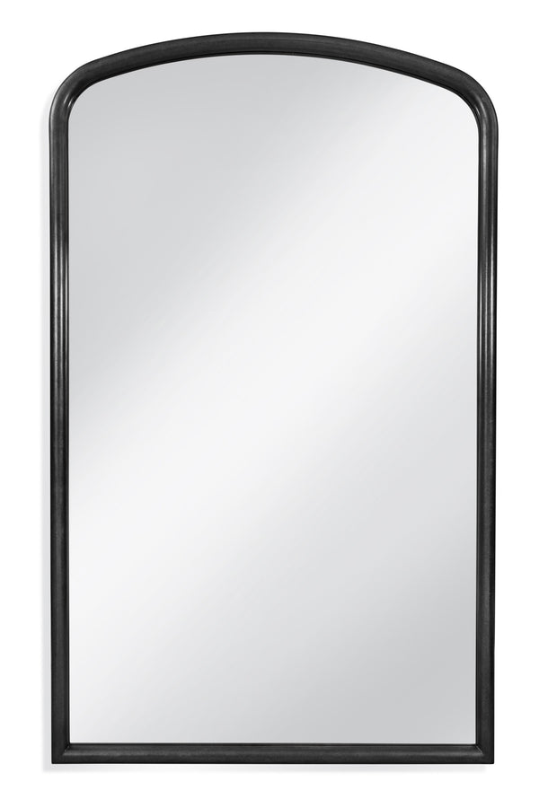 Basset Mirror Brookings Floor Mirror - Modern Glam In Sleek Black, Classic Louis Philippe Design For Elegant Decor Black Resin,Mirror Glass M5249