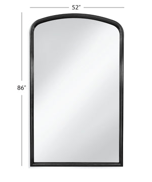 Basset Mirror Brookings Floor Mirror - Modern Glam In Sleek Black, Classic Louis Philippe Design For Elegant Decor Black Resin,Mirror Glass M5249