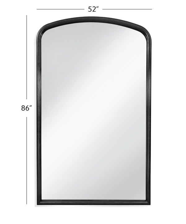 Basset Mirror Brookings Floor Mirror - Modern Glam In Sleek Black, Classic Louis Philippe Design For Elegant Decor Black Resin,Mirror Glass M5249