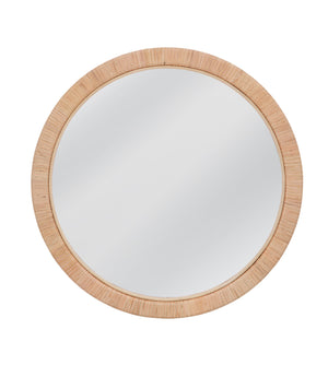 Basset Mirror Picardy Coastal Round Wall Mirror - Boho Charm With Rattan Wrap For Warmth And Elegance In Any Space Natural Rattan,Mirror Glass M5262