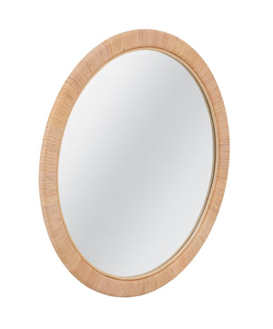 Basset Mirror Picardy Coastal Round Wall Mirror - Boho Charm With Rattan Wrap For Warmth And Elegance In Any Space Natural Rattan,Mirror Glass M5262