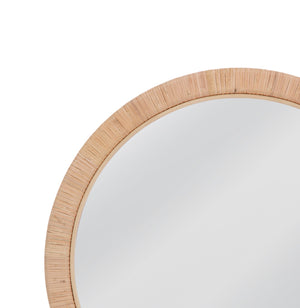 Basset Mirror Picardy Coastal Round Wall Mirror - Boho Charm With Rattan Wrap For Warmth And Elegance In Any Space Natural Rattan,Mirror Glass M5262