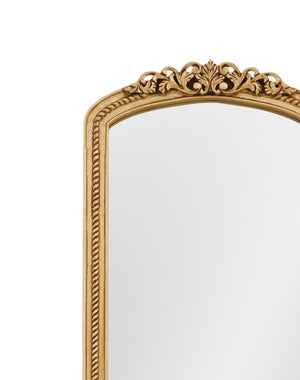 Basset Mirror Cena Floor Mirror - Elegant Arched Design With Antique Gold Finish, Victorian Charm For Luxury Décor Gold Wood,Mirror Glass M5267