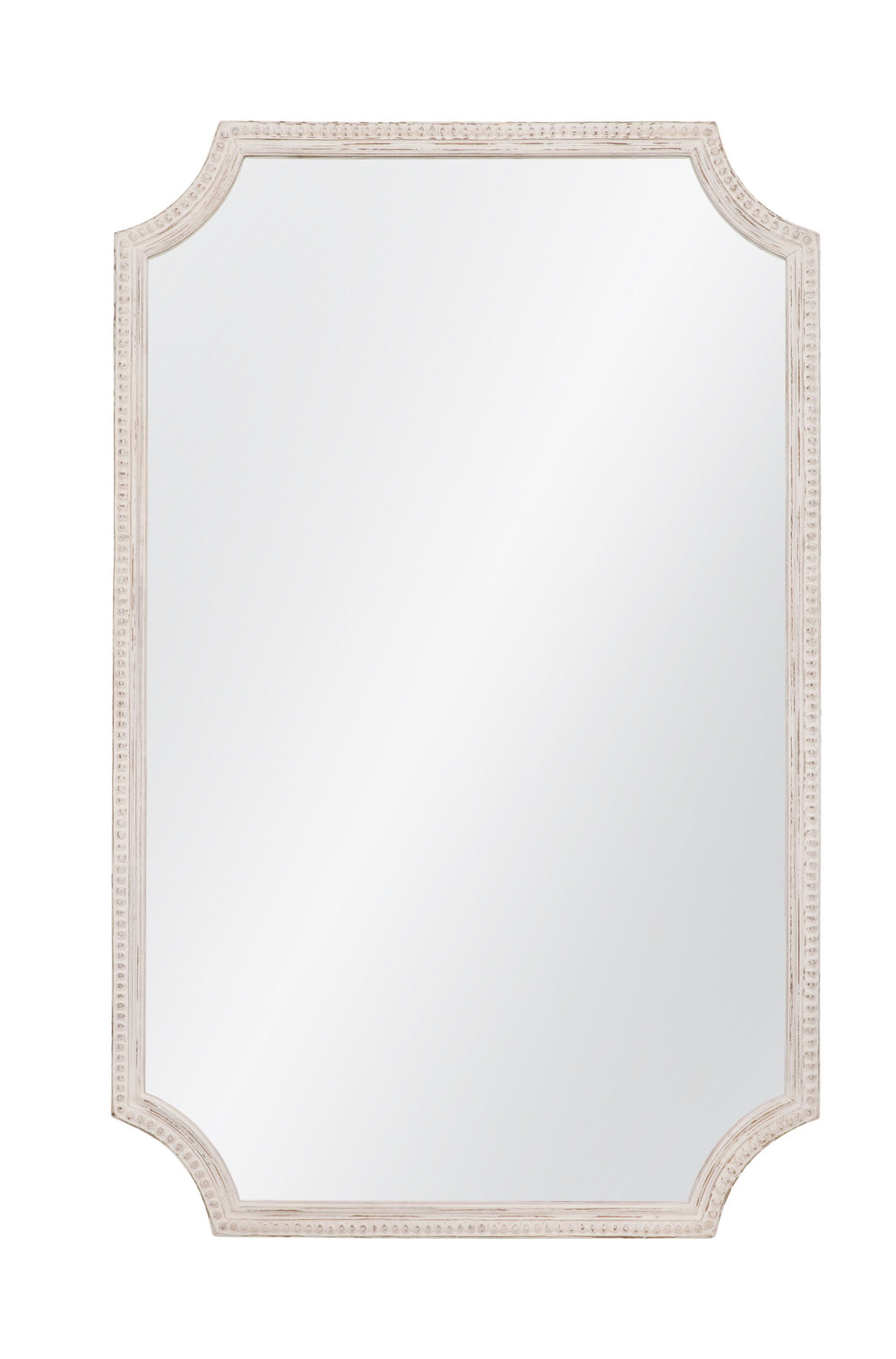 Basset Mirror Hendrix Wall Mirror – Coastal-inspired Rustic Charm With Distressed White Frame For Any Space Decor Cream Wood,Mirror Glass M5270