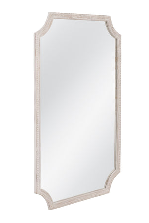 Basset Mirror Hendrix Wall Mirror – Coastal-inspired Rustic Charm With Distressed White Frame For Any Space Decor Cream Wood,Mirror Glass M5270