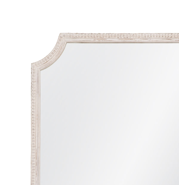 Basset Mirror Hendrix Wall Mirror – Coastal-inspired Rustic Charm With Distressed White Frame For Any Space Decor Cream Wood,Mirror Glass M5270
