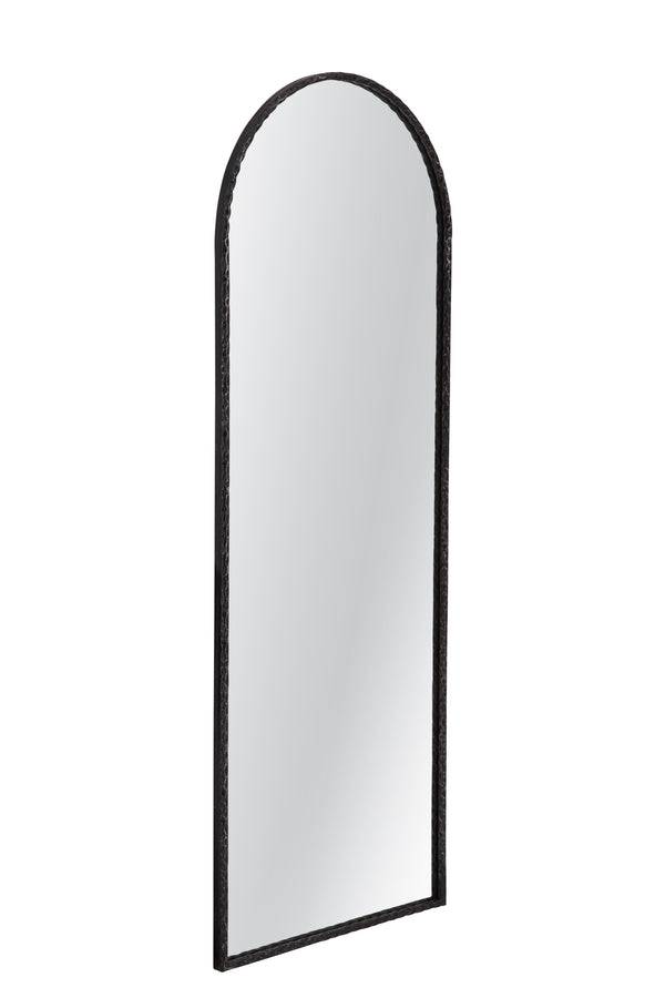 Basset Mirror Brightgate Wall Mirror - Sleek Arched Design In Hammered Gunmetal For Modern Interiors & Stylish Accents Gray Metal,Mirror Glass M5281