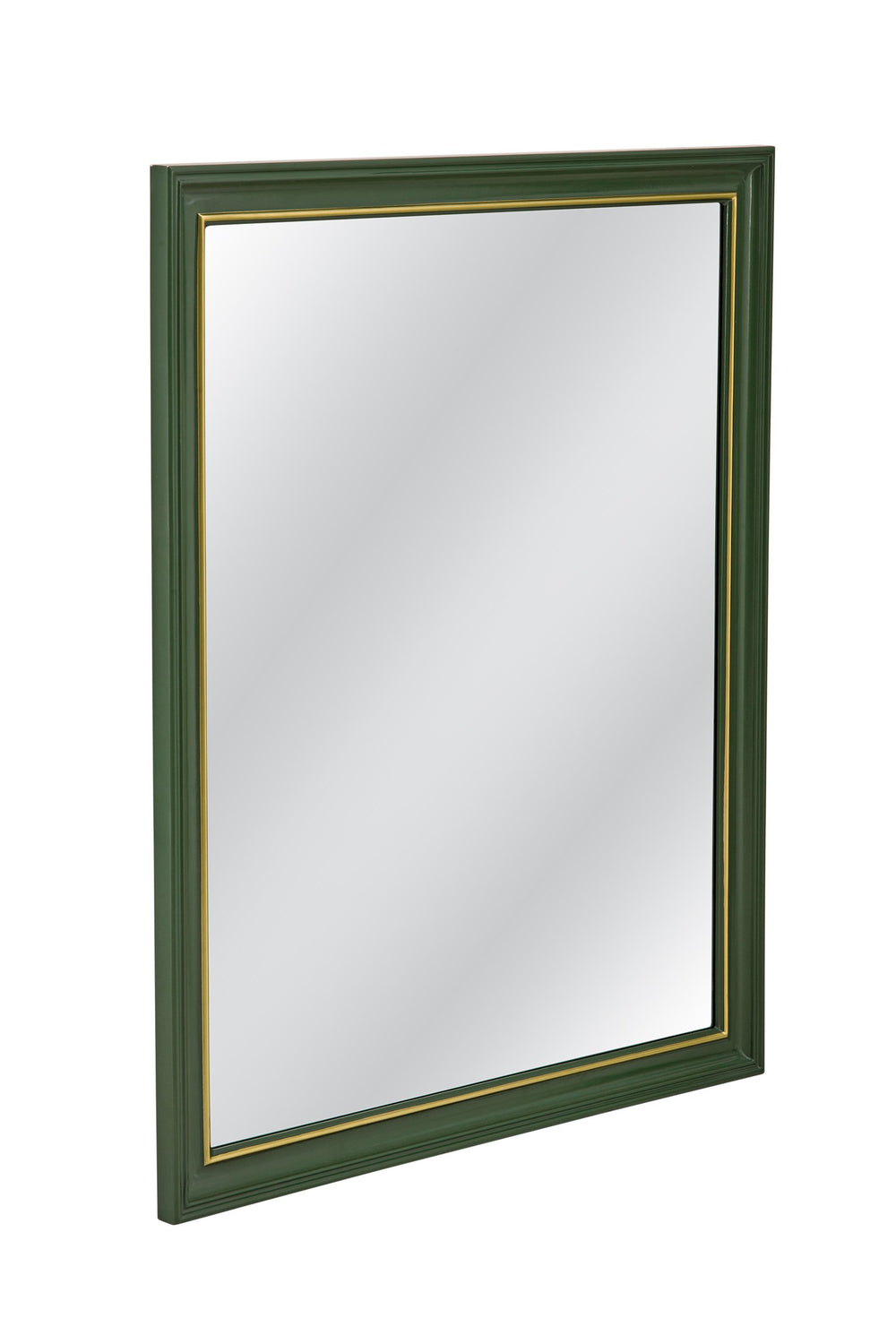 Basset Mirror Malvern Wall Mirror – Elegant Green Frame With Gold Trim, Timeless Design For Sophisticated Spaces Green Resin,Mirror Glass M5288