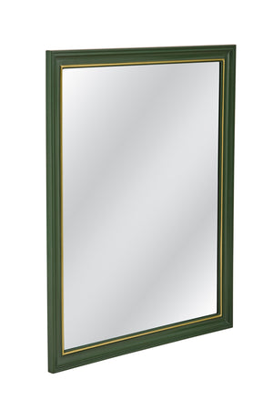 Basset Mirror Malvern Wall Mirror – Elegant Green Frame With Gold Trim, Timeless Design For Sophisticated Spaces Green Resin,Mirror Glass M5288