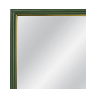 Basset Mirror Malvern Wall Mirror – Elegant Green Frame With Gold Trim, Timeless Design For Sophisticated Spaces Green Resin,Mirror Glass M5288