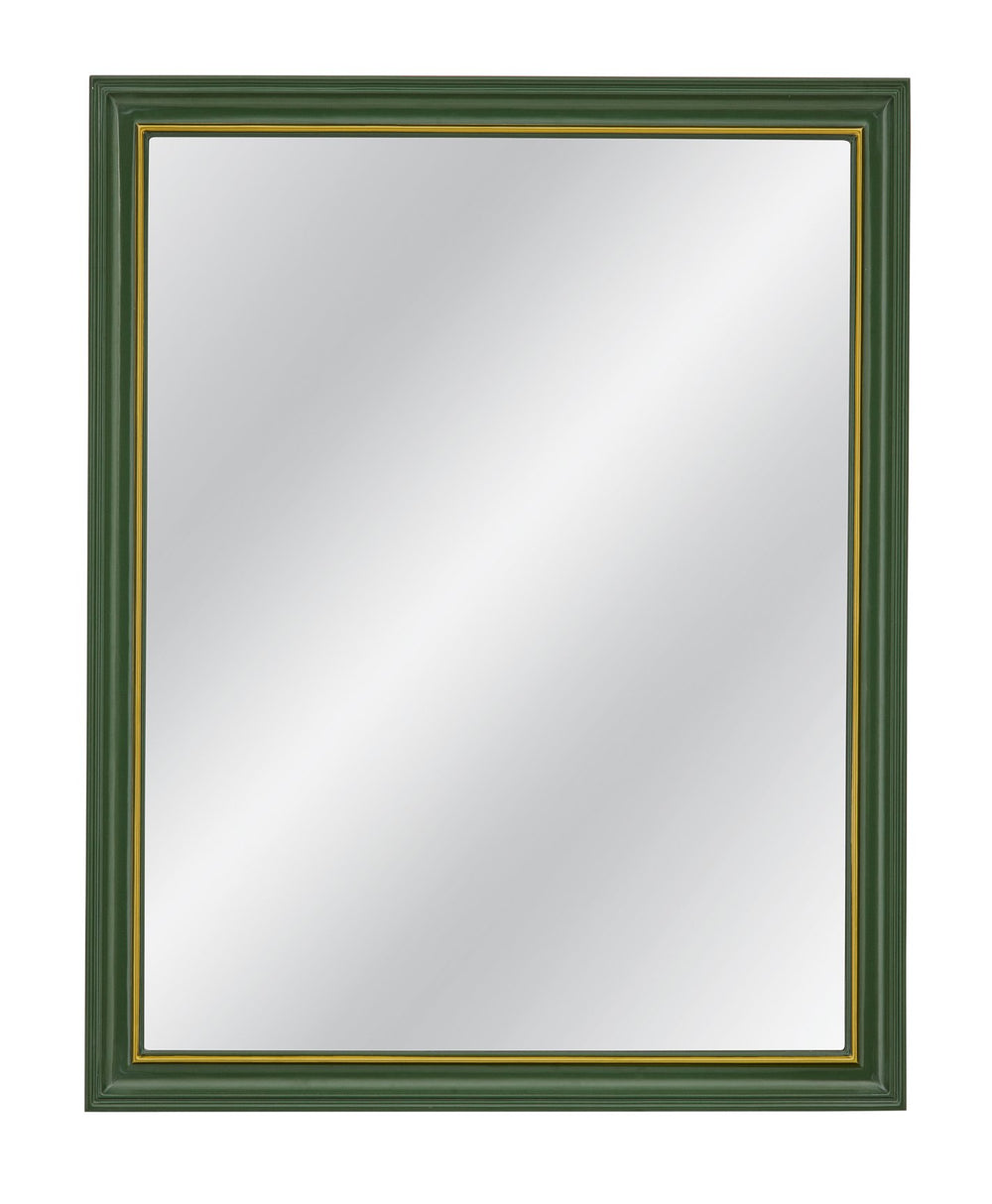 Basset Mirror Malvern Wall Mirror – Elegant Green Frame With Gold Trim, Timeless Design For Sophisticated Spaces Green Resin,Mirror Glass M5288